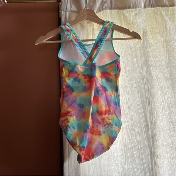 L.L. Bean One Piece Bathing Suit Swimsuit Rainbow Spots UPF 50+ NEW Girl Size 10 - Picture 4 of 7